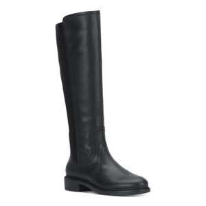 LUCKY BRAND Womens Black Quenbe Round Toe Block Heel Leather Riding Boot 7.5 M